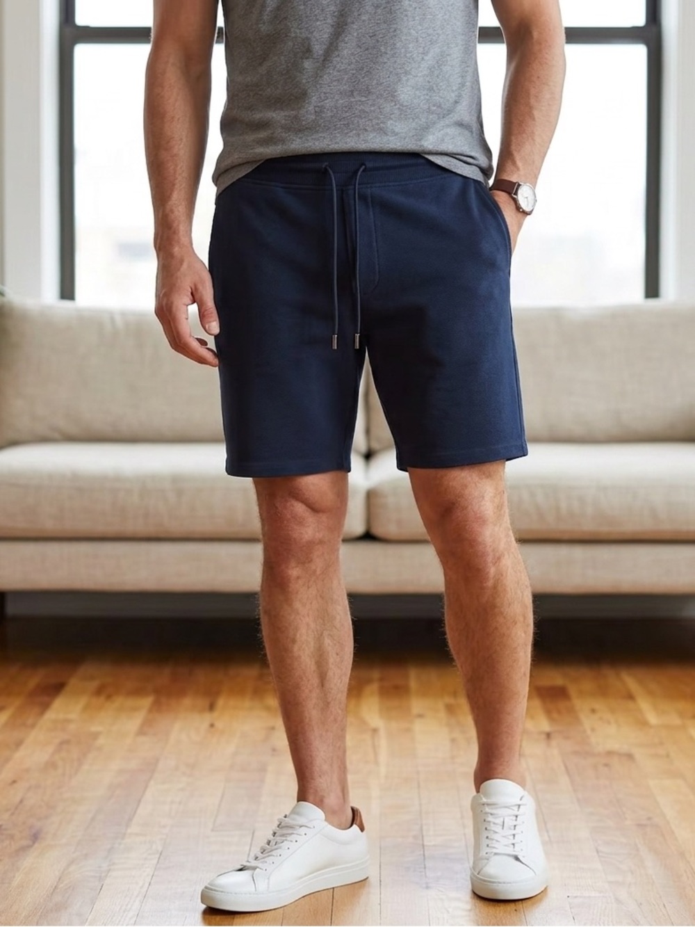 Zara Man Jogger Waist Shorts Navy